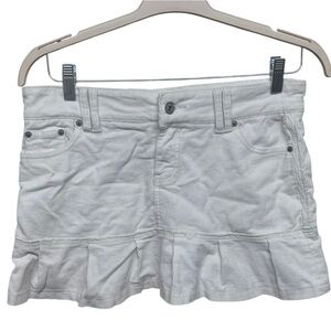 Y2K White Corduroy Micro Mini Skirt Size 9